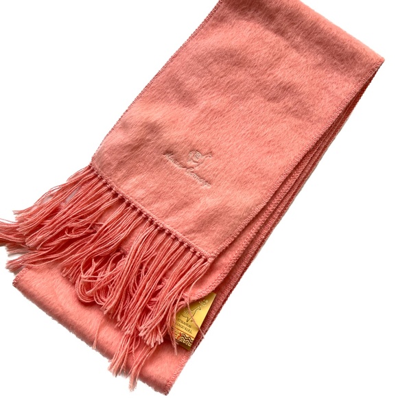 Alpaca Camargo Scarf Solid Peach Rectangle Fluffy Soft 9" x  75" Made Peru NEW - Picture 1 of 6